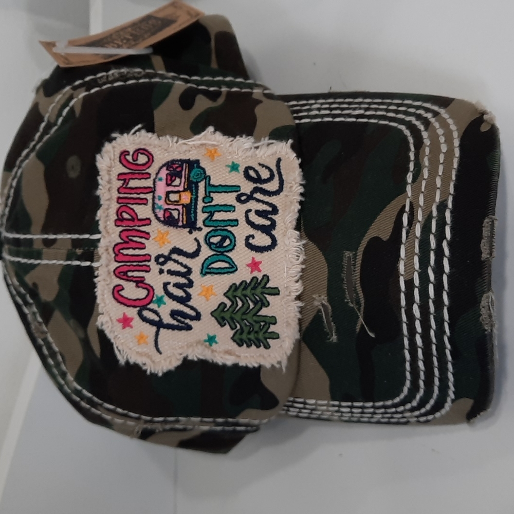 Camping Hair Baseball Hat Cap Headwear KBETHO Vintage Look Camouflage Camo NWT